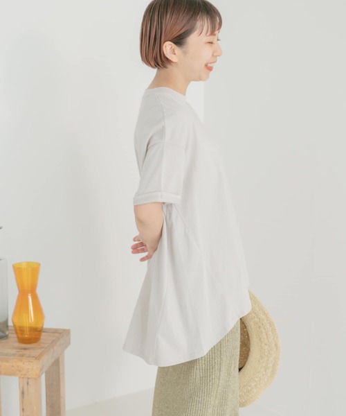 ITEMS URBANRESEARCH（アイテムズ アーバンリサーチ）の「オーガニックコットンフレアTシャツ（Tシャツ/カットソー・レディース・ブラック/グリーン/グレー系その他・FREE）」の7枚目の写真