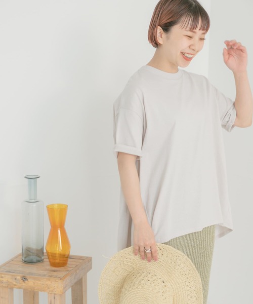 ITEMS URBANRESEARCH（アイテムズ アーバンリサーチ）の「オーガニックコットンフレアTシャツ（Tシャツ/カットソー・レディース・ブラック/グリーン/グレー系その他・FREE）」の8枚目の写真