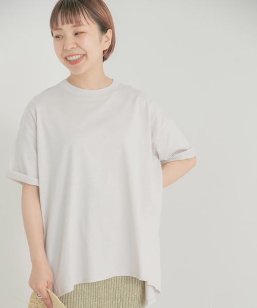 ITEMS URBANRESEARCH（アイテムズ アーバンリサーチ）の「オーガニックコットンフレアTシャツ（Tシャツ/カットソー・レディース・ブラック/グリーン/グレー系その他・FREE）」の9枚目の写真