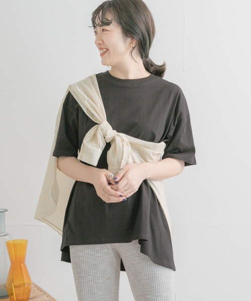 ITEMS URBANRESEARCH（アイテムズ アーバンリサーチ）の「オーガニックコットンフレアTシャツ（Tシャツ/カットソー・レディース・ブラック/グリーン/グレー系その他・FREE）」の14枚目の写真