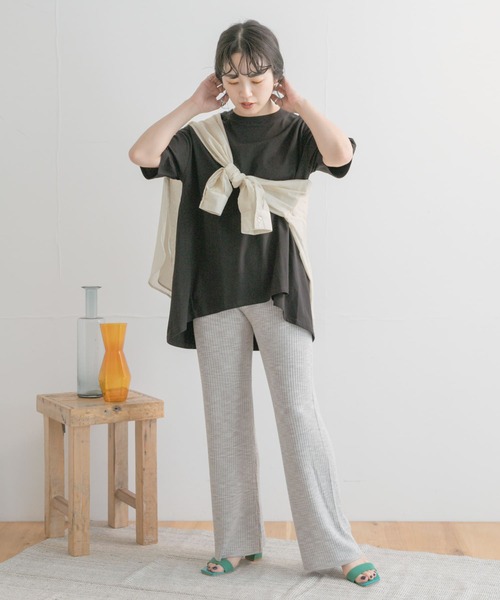 ITEMS URBANRESEARCH（アイテムズ アーバンリサーチ）の「オーガニックコットンフレアTシャツ（Tシャツ/カットソー・レディース・ブラック/グリーン/グレー系その他・FREE）」の17枚目の写真