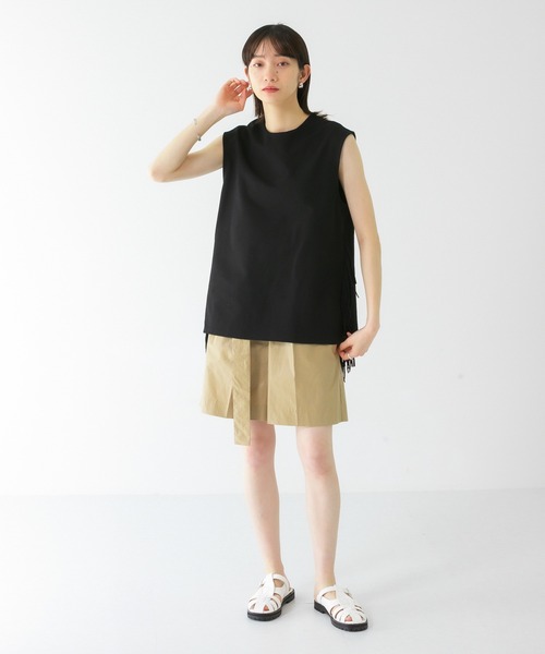 KBF(ケイビーエフ)の「ベルテッドコーティングハーフパンツ(その他パンツ・レディース・ピンク/ネイビー/ベージュ・ONE)」の6枚目の写真