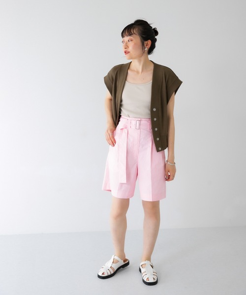 KBF(ケイビーエフ)の「ベルテッドコーティングハーフパンツ(その他パンツ・レディース・ピンク/ネイビー/ベージュ・ONE)」の20枚目の写真