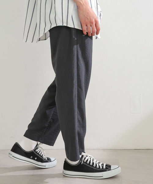 SENSE OF PLACE by URBAN RESEARCH（センスオブプレイスバイアーバンリサーチ）の「リネンライクタッククロップドパンツ（その他パンツ・メンズ・チャコールグレー/アイボリー・MEDIUM/LARGE）」の5枚目の写真