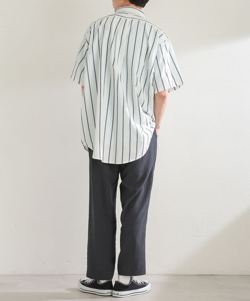 SENSE OF PLACE by URBAN RESEARCH（センスオブプレイスバイアーバンリサーチ）の「リネンライクタッククロップドパンツ（その他パンツ・メンズ・チャコールグレー/アイボリー・MEDIUM/LARGE）」の7枚目の写真