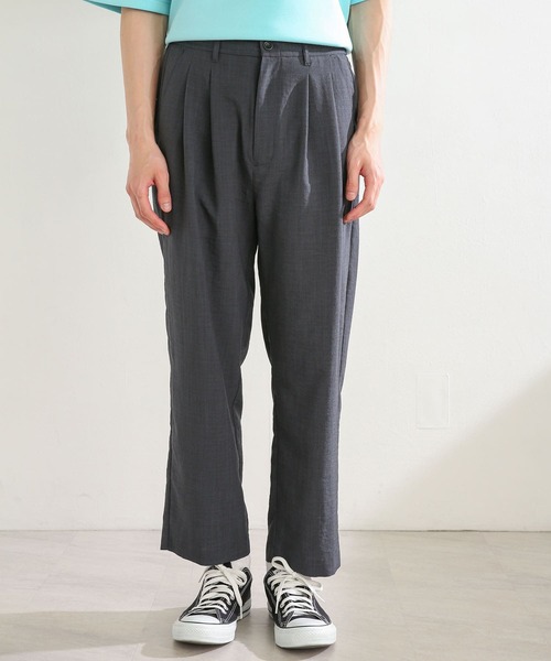 SENSE OF PLACE by URBAN RESEARCH（センスオブプレイスバイアーバンリサーチ）の「リネンライクタッククロップドパンツ（その他パンツ・メンズ・チャコールグレー/アイボリー・MEDIUM/LARGE）」の18枚目の写真