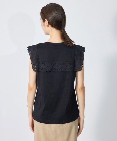 ROPE'(ロペ)の「コットン天竺エンブロイダリーコンパクトカットソー(Tシャツ/カットソー・レディース・ホワイト/ブラック・38)」の11枚目の写真