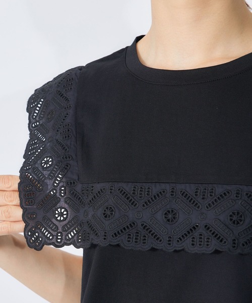 ROPE'(ロペ)の「コットン天竺エンブロイダリーコンパクトカットソー(Tシャツ/カットソー・レディース・ホワイト/ブラック・38)」の18枚目の写真