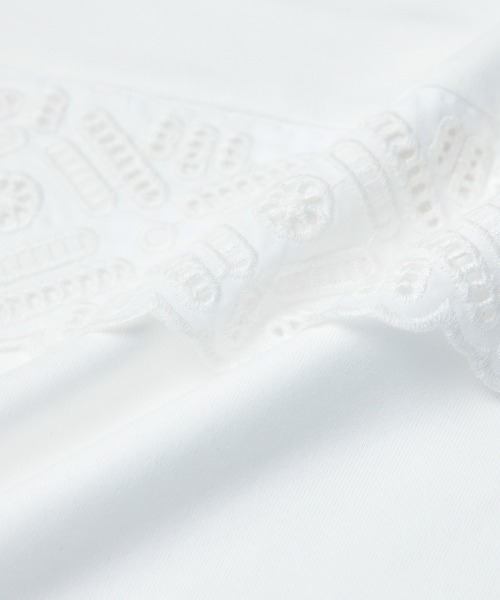 ROPE'(ロペ)の「コットン天竺エンブロイダリーコンパクトカットソー(Tシャツ/カットソー・レディース・ホワイト/ブラック・38)」の14枚目の写真