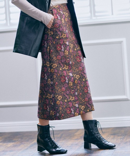 Andemiu（アンデミュウ）の「【3サイズ展開】ゴブランＩラインスカート123113（スカート・レディース・ピンク/ブルー/アイボリー・SMALL/MEDIUM/X-SMALL）」の3枚目の写真