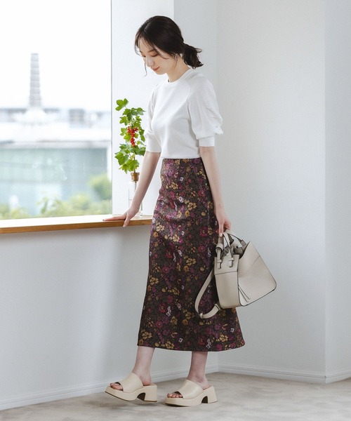 Andemiu（アンデミュウ）の「【3サイズ展開】ゴブランＩラインスカート123113（スカート・レディース・ピンク/ブルー/アイボリー・SMALL/MEDIUM/X-SMALL）」の7枚目の写真