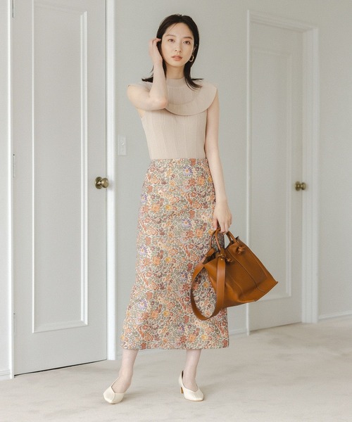 Andemiu（アンデミュウ）の「【3サイズ展開】ゴブランＩラインスカート123113（スカート・レディース・ピンク/ブルー/アイボリー・SMALL/MEDIUM/X-SMALL）」の9枚目の写真