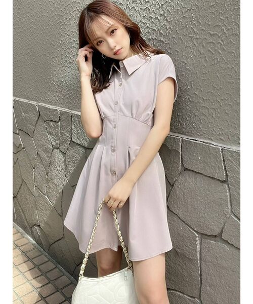 RESEXXY（リゼクシー）の「コルセットシャツワンピース（ワンピース・レディース・ホワイト/ピンク/ブルー/ブラック・FREE）」の17枚目の写真