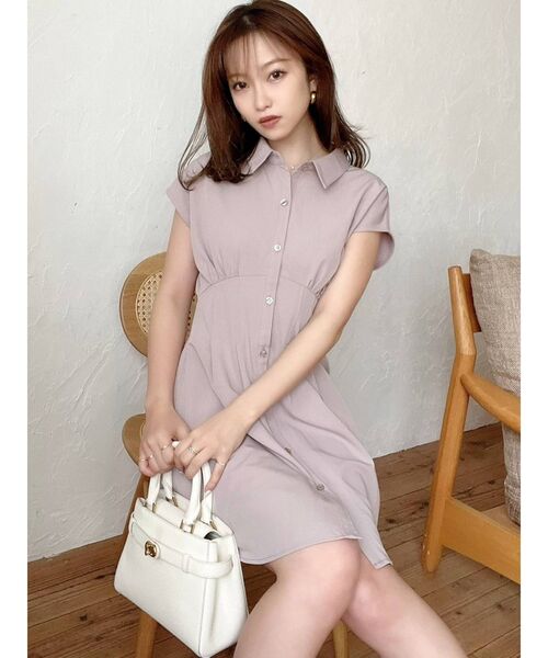 RESEXXY（リゼクシー）の「コルセットシャツワンピース（ワンピース・レディース・ホワイト/ピンク/ブルー/ブラック・FREE）」の14枚目の写真