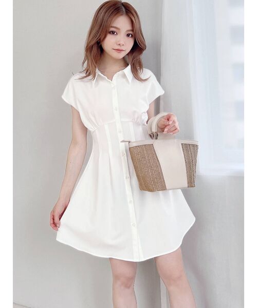 RESEXXY（リゼクシー）の「コルセットシャツワンピース（ワンピース・レディース・ホワイト/ピンク/ブルー/ブラック・FREE）」の18枚目の写真