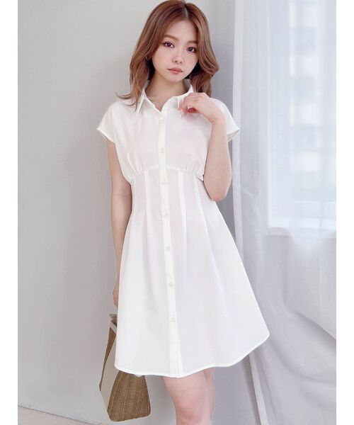 RESEXXY（リゼクシー）の「コルセットシャツワンピース（ワンピース・レディース・ホワイト/ピンク/ブルー/ブラック・FREE）」の12枚目の写真