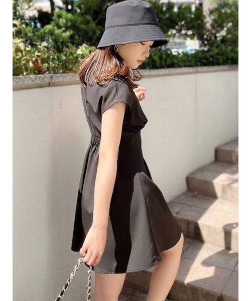 RESEXXY（リゼクシー）の「コルセットシャツワンピース（ワンピース・レディース・ホワイト/ピンク/ブルー/ブラック・FREE）」の9枚目の写真