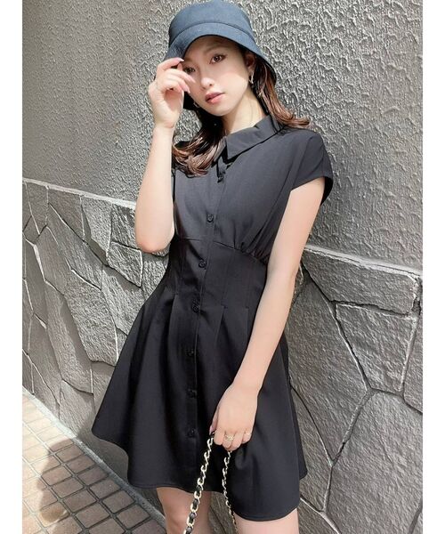 RESEXXY（リゼクシー）の「コルセットシャツワンピース（ワンピース・レディース・ホワイト/ピンク/ブルー/ブラック・FREE）」の15枚目の写真