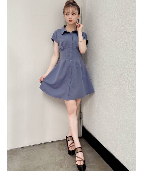 RESEXXY（リゼクシー）の「コルセットシャツワンピース（ワンピース・レディース・ホワイト/ピンク/ブルー/ブラック・FREE）」の19枚目の写真