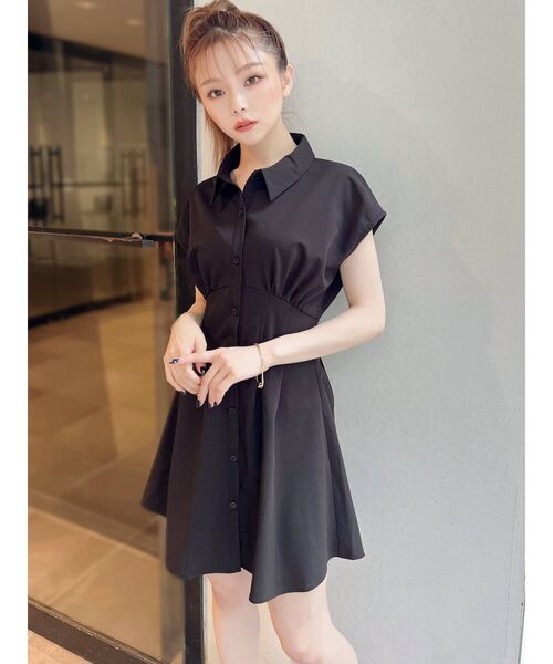 RESEXXY（リゼクシー）の「コルセットシャツワンピース（ワンピース・レディース・ホワイト/ピンク/ブルー/ブラック・FREE）」の7枚目の写真