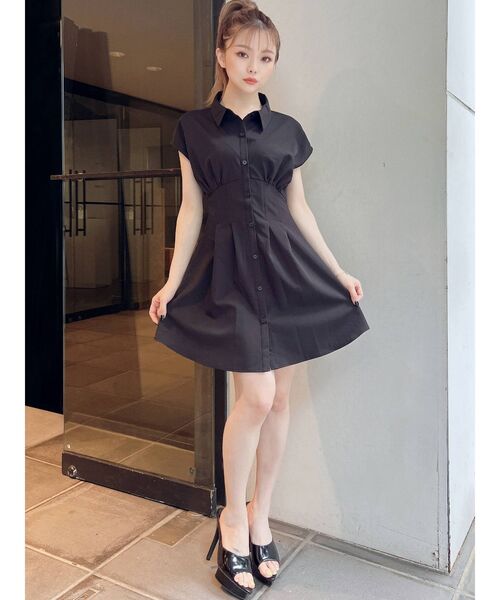 RESEXXY（リゼクシー）の「コルセットシャツワンピース（ワンピース・レディース・ホワイト/ピンク/ブルー/ブラック・FREE）」の22枚目の写真