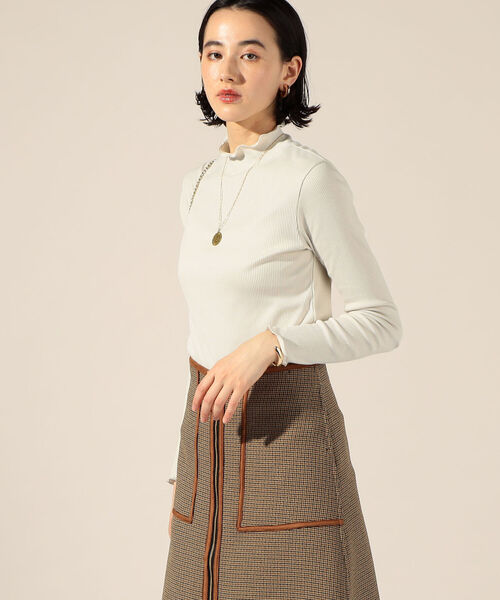 NOLLEY’S（ノーリーズ）の「テレコハイネックインナー（Tシャツ/カットソー・レディース・ブラック/ベージュ/オフホワイト・38）」の3枚目の写真