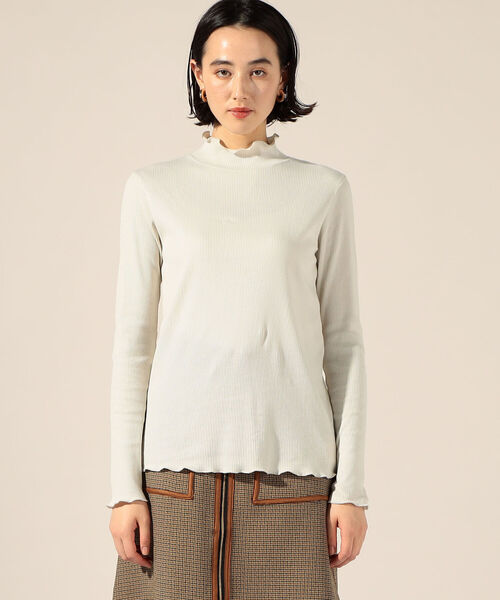 NOLLEY’S（ノーリーズ）の「テレコハイネックインナー（Tシャツ/カットソー・レディース・ブラック/ベージュ/オフホワイト・38）」の9枚目の写真