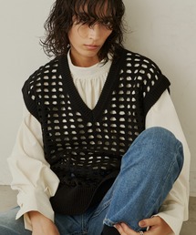 ルーズメッシュニットベスト