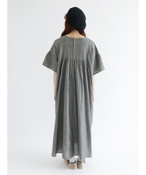 Samansa Mos2（サマンサ モスモス）の「フレアスリーブレースワンピース（ワンピース・レディース・オフホワイト/グリーン/チャコール/キナリ・ﾌﾘ-）」の6枚目の写真