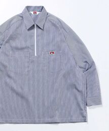 BEN DAVIS | 【BEN DAVIS(ベン デイビス)】BIG HALF ZIP L/S SHIRT / ビッグ ハーフジップ ワンポイント 長袖 シャツ(シャツ/ブラウス)
