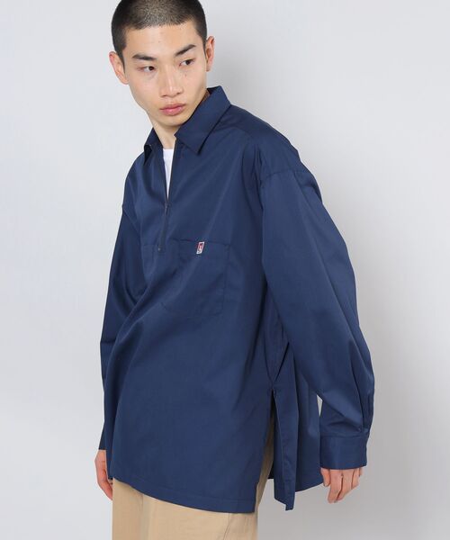 BEN DAVIS(ベンデイビス)の「【BEN DAVIS(ベン デイビス)】BIG HALF ZIP L/S SHIRT / ビッグ ハーフジップ ワンポイント 長袖 シャツ(シャツ/ブラウス・メンズ・ブラック/ネイビー/その他1/その他2・MEDIUM/LARGE/X-LARGE)」の6枚目の写真
