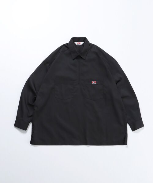 BEN DAVIS(ベンデイビス)の「【BEN DAVIS(ベン デイビス)】BIG HALF ZIP L/S SHIRT / ビッグ ハーフジップ ワンポイント 長袖 シャツ(シャツ/ブラウス・メンズ・ブラック/ネイビー/その他1/その他2・MEDIUM/LARGE/X-LARGE)」の10枚目の写真