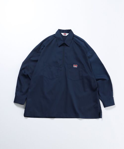 BEN DAVIS(ベンデイビス)の「【BEN DAVIS(ベン デイビス)】BIG HALF ZIP L/S SHIRT / ビッグ ハーフジップ ワンポイント 長袖 シャツ(シャツ/ブラウス・メンズ・ブラック/ネイビー/その他1/その他2・MEDIUM/LARGE/X-LARGE)」の14枚目の写真