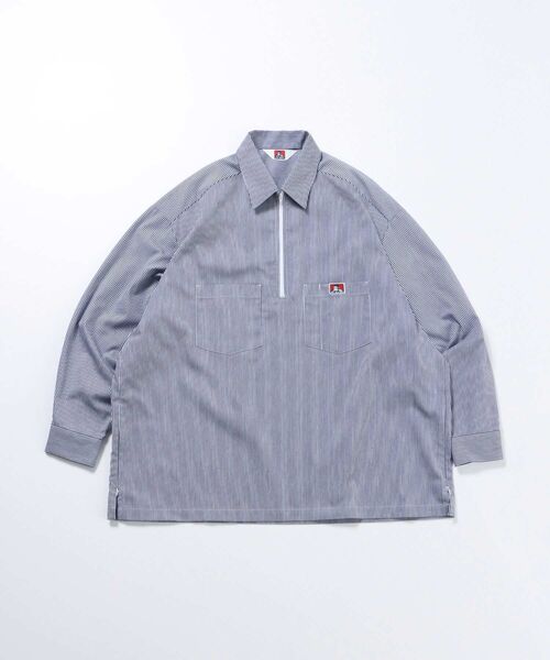 BEN DAVIS(ベンデイビス)の「【BEN DAVIS(ベン デイビス)】BIG HALF ZIP L/S SHIRT / ビッグ ハーフジップ ワンポイント 長袖 シャツ(シャツ/ブラウス・メンズ・ブラック/ネイビー/その他1/その他2・MEDIUM/LARGE/X-LARGE)」の17枚目の写真