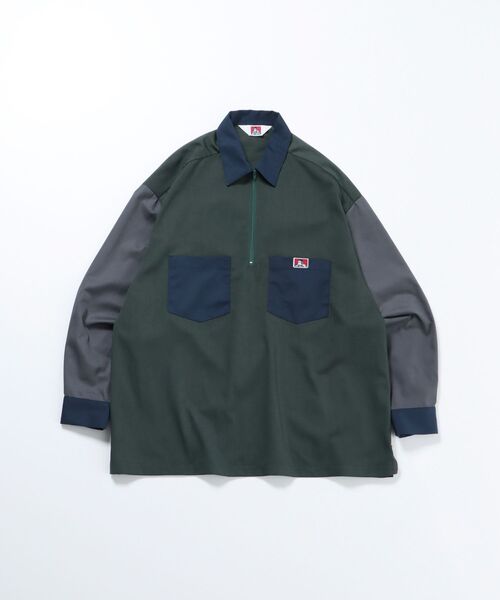 BEN DAVIS(ベンデイビス)の「【BEN DAVIS(ベン デイビス)】BIG HALF ZIP L/S SHIRT / ビッグ ハーフジップ ワンポイント 長袖 シャツ(シャツ/ブラウス・メンズ・ブラック/ネイビー/その他1/その他2・MEDIUM/LARGE/X-LARGE)」の20枚目の写真