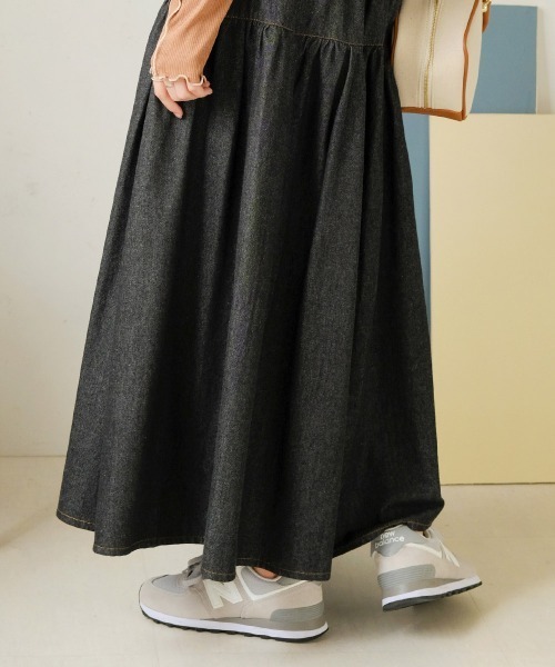 Bab（バブ）の「デニムティアードボリュームスカート（デニムスカート・レディース・ブラック/ブルー・M）」の8枚目の写真