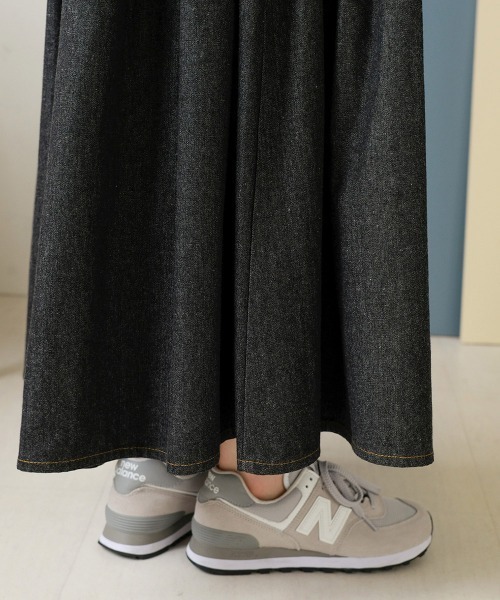 Bab（バブ）の「デニムティアードボリュームスカート（デニムスカート・レディース・ブラック/ブルー・M）」の15枚目の写真