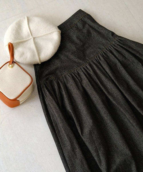 Bab（バブ）の「デニムティアードボリュームスカート（デニムスカート・レディース・ブラック/ブルー・M）」の16枚目の写真