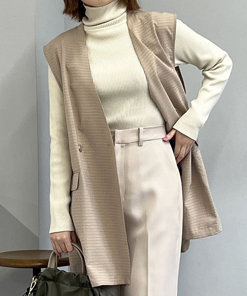 un dix cors（アンディコール）の「リブタートルニット（ニット/セーター・レディース・オフホワイト/グレー/ブラック・FREE）」の2枚目の写真