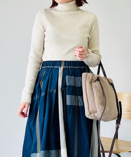 un dix cors（アンディコール）の「リブタートルニット（ニット/セーター・レディース・オフホワイト/グレー/ブラック・FREE）」の12枚目の写真