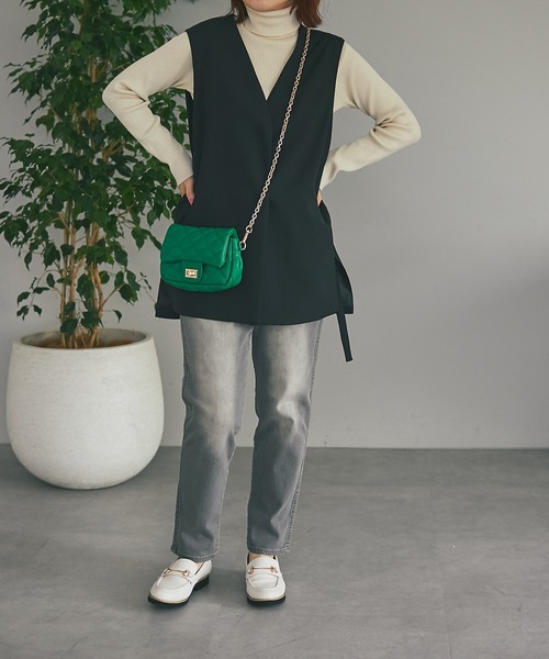 un dix cors（アンディコール）の「リブタートルニット（ニット/セーター・レディース・オフホワイト/グレー/ブラック・FREE）」の13枚目の写真