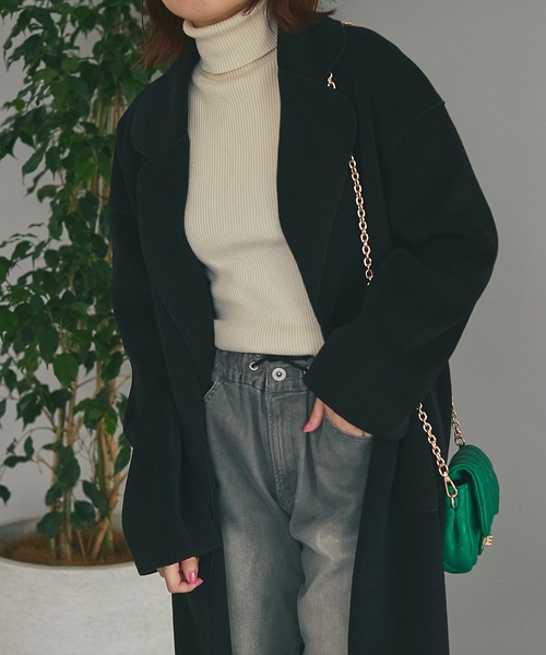 un dix cors（アンディコール）の「リブタートルニット（ニット/セーター・レディース・オフホワイト/グレー/ブラック・FREE）」の14枚目の写真