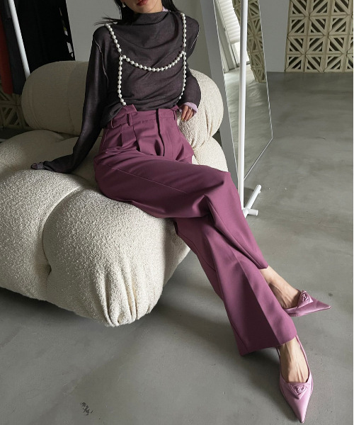 Ameri(アメリ)の「REVERSIBLE SHEER KNIT TOP(Tシャツ/カットソー・レディース・ブラック/グレー/ブルー/コーラル・FREE)」の7枚目の写真