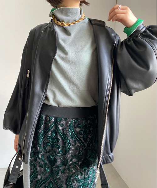Ameri(アメリ)の「REVERSIBLE SHEER KNIT TOP(Tシャツ/カットソー・レディース・ブラック/グレー/ブルー/コーラル・FREE)」の10枚目の写真