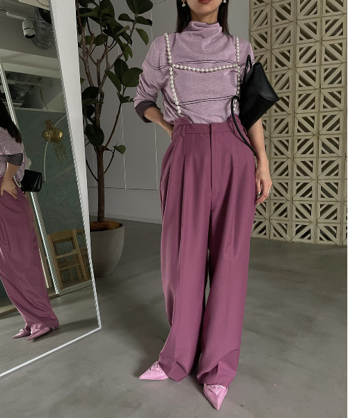 Ameri(アメリ)の「REVERSIBLE SHEER KNIT TOP(Tシャツ/カットソー・レディース・ブラック/グレー/ブルー/コーラル・FREE)」の17枚目の写真