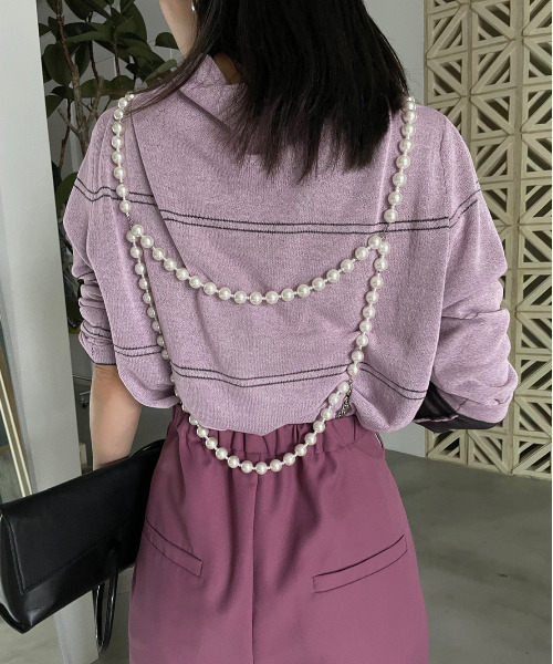 Ameri(アメリ)の「REVERSIBLE SHEER KNIT TOP(Tシャツ/カットソー・レディース・ブラック/グレー/ブルー/コーラル・FREE)」の19枚目の写真