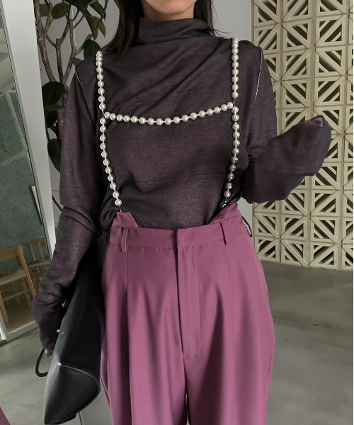 Ameri(アメリ)の「REVERSIBLE SHEER KNIT TOP(Tシャツ/カットソー・レディース・ブラック/グレー/ブルー/コーラル・FREE)」の9枚目の写真