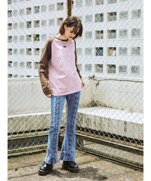 jouetie（ジュエティ）の「ローズラグラントップス（Tシャツ/カットソー・レディース・ピンク/オフホワイト/ブルー・MEDIUM）」の9枚目の写真