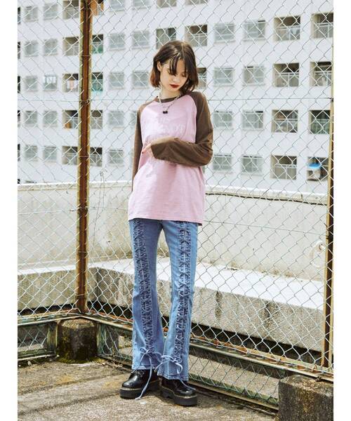 jouetie（ジュエティ）の「ローズラグラントップス（Tシャツ/カットソー・レディース・ピンク/オフホワイト/ブルー・MEDIUM）」の10枚目の写真