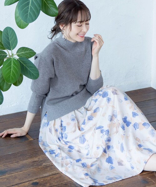 Tiaclasse(ティアクラッセ)の「【SET UP】幅広いアイテムと相性抜群のニットトップスと女性らしさ溢れるスカートセット(セットアップ・レディース・ブラウン/ベージュ/ブルー/グレー・L/M)」の22枚目の写真